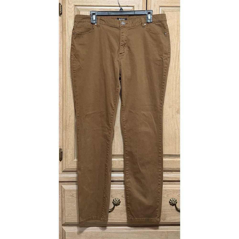 Buffalo David Bitton Pants Hope Women's 14/34 Mid Rise Stretch Skinny Brown